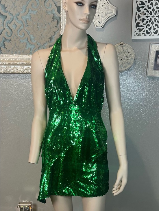 NBD | Dresses | Nbd Green Sequin Halter Dress